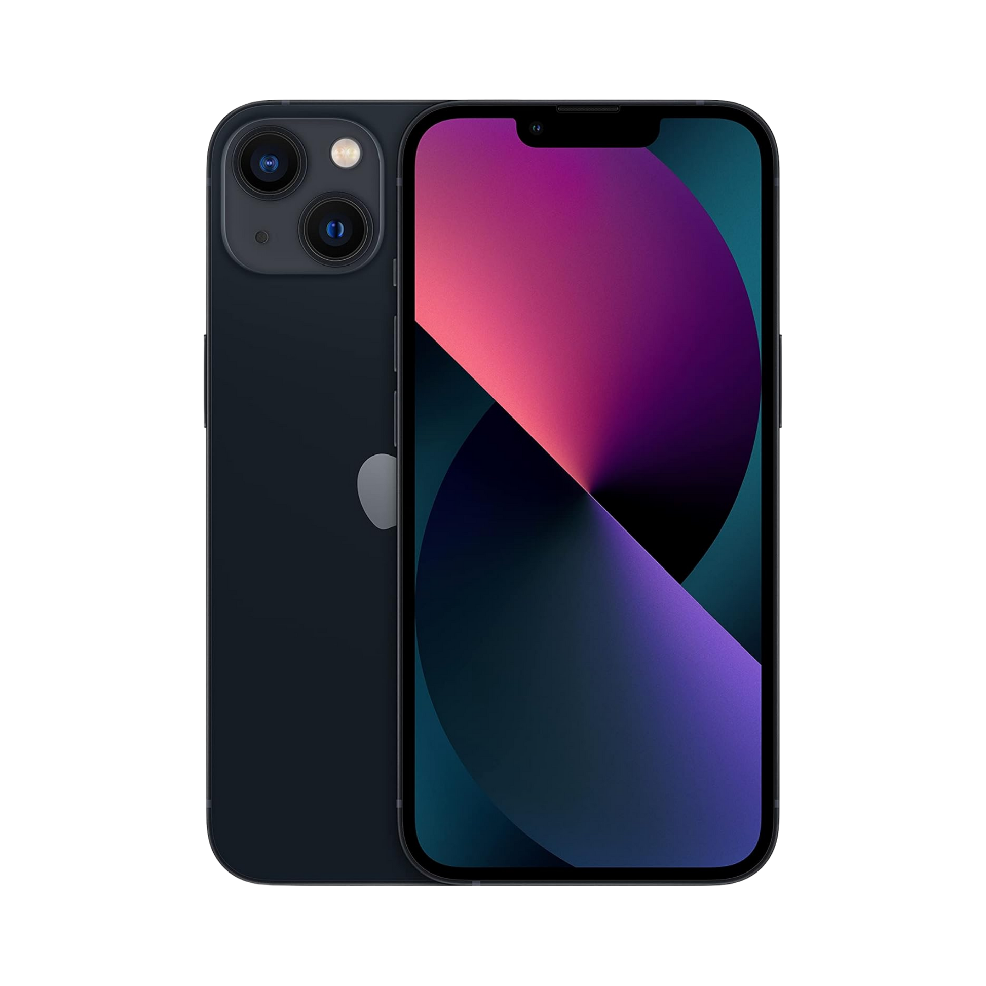 Black smartphone with a colorful display on a white background