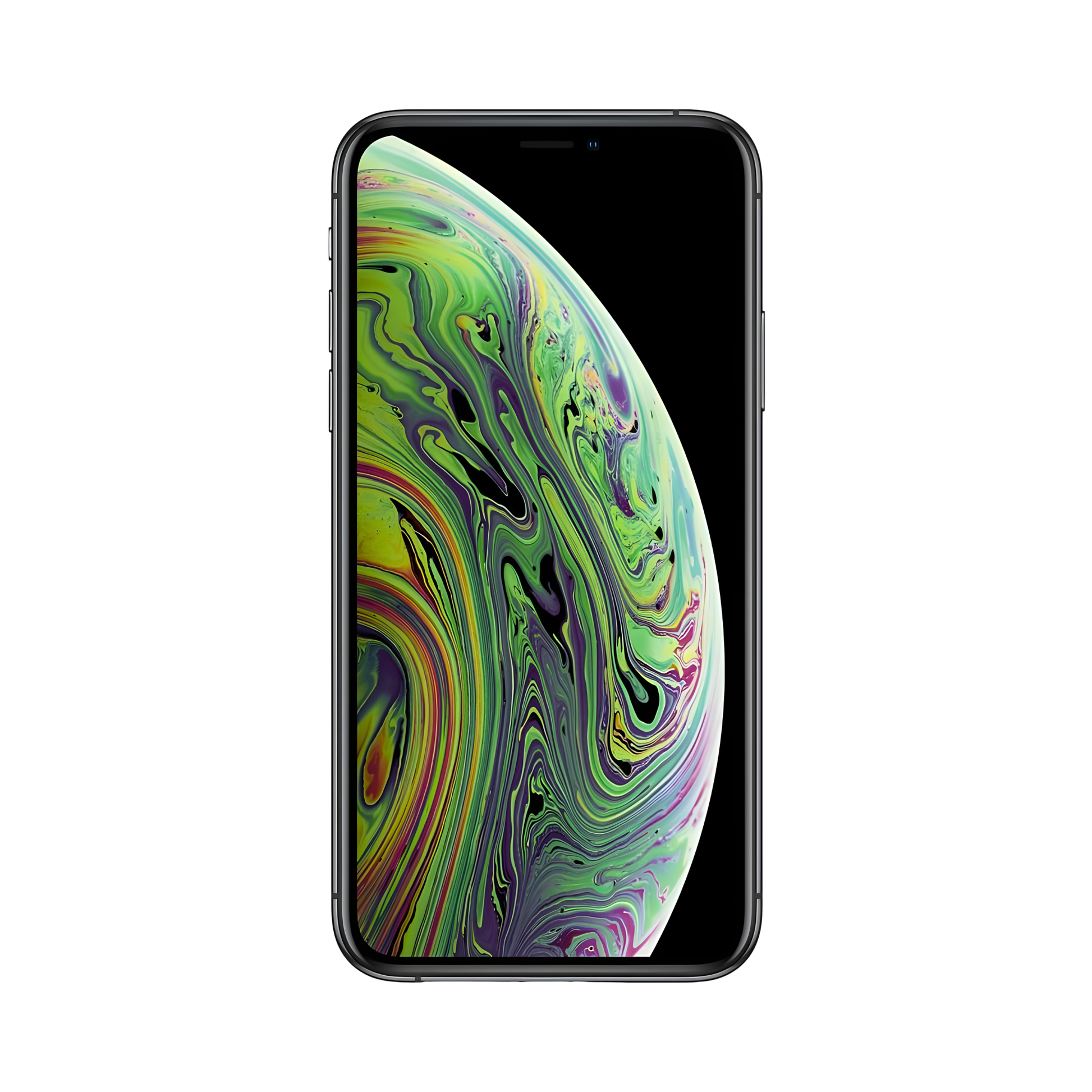 Apple iPhone XS 64GB Black front view showing full edge-to-edge Super Retina OLED display