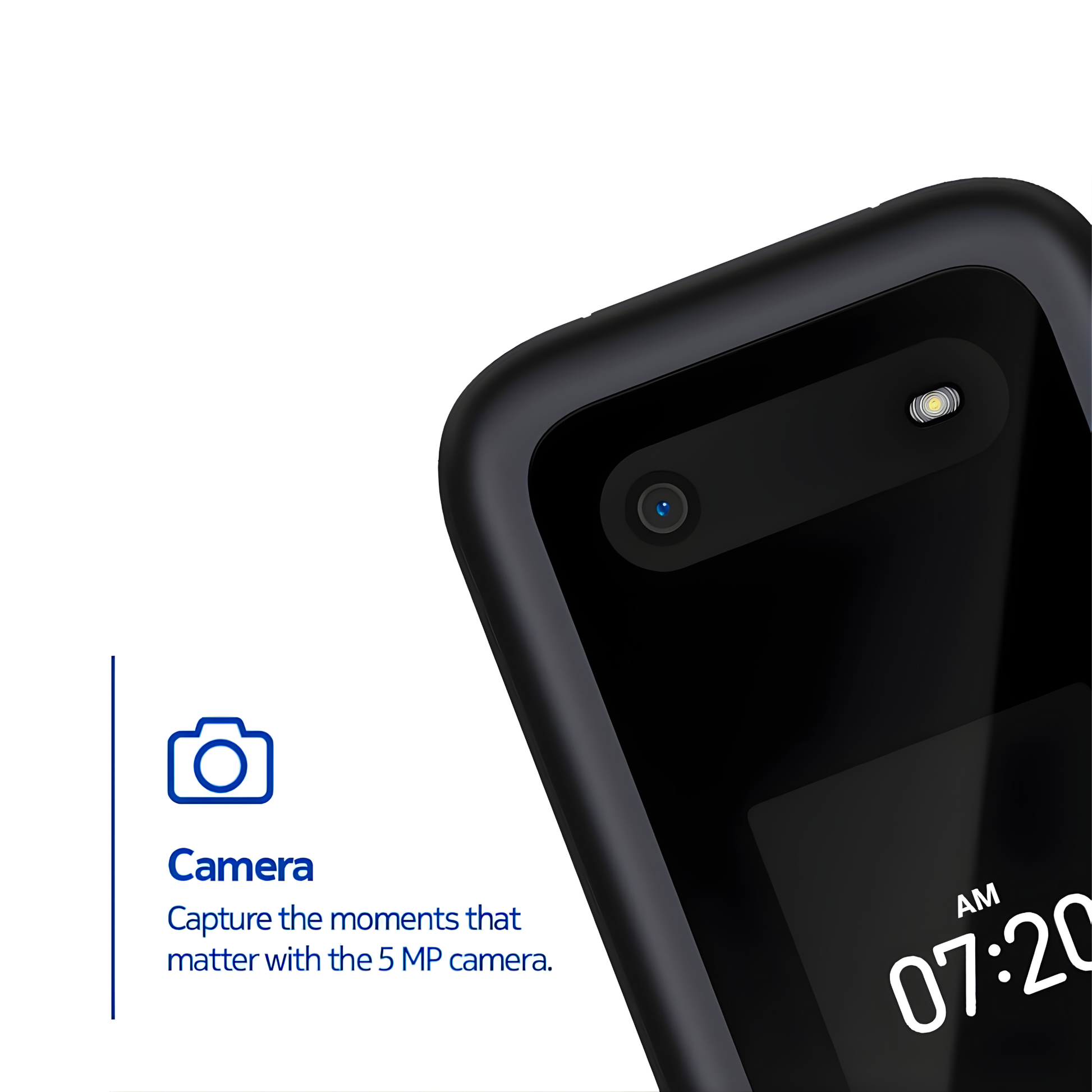 Nokia 2780 Flip 5MP rear camera closeup with LED flash and outer display