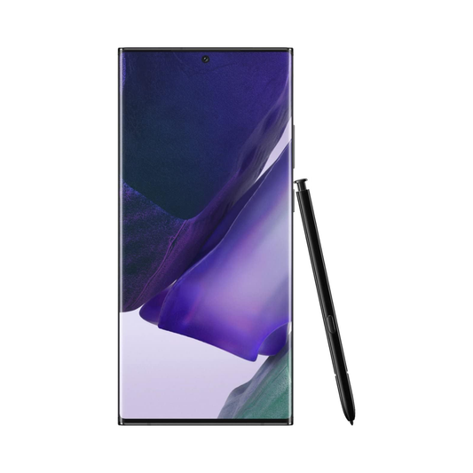 Samsung Galaxy Note 20 5G 128GB Mystic Black – front view showing Super AMOLED display