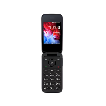TCL Flip Pro senior flip phone open showing bright 2.8 inch display and large easy-to-read keypad