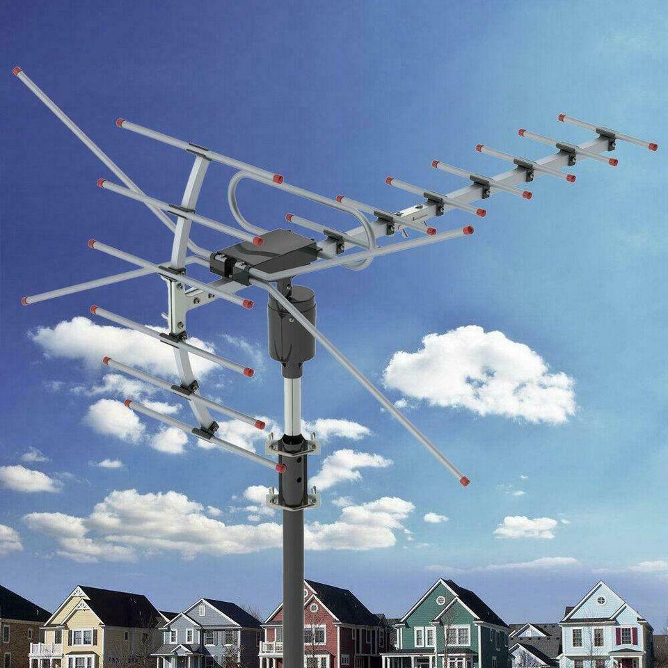 990 Miles HD 1080P Outdoor Amplified HDTV Digital TV Antenna Long Range VHF UHF - Beast Communications LLC