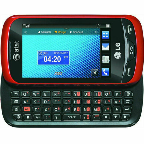 LG Xpression C395 - Red Slider AT&T CRICKET H20 GSM 3G Qwerty Touch Cell Phone - Beast Communications LLC