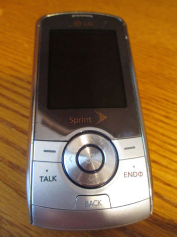 LG LX370  Sprint  2.0 Camera GPS Bluetooth Speakerphone Slider Silver Good